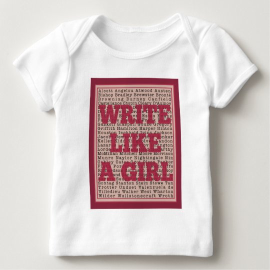 Write Like a Girl Lipstick Baby T-Shirt