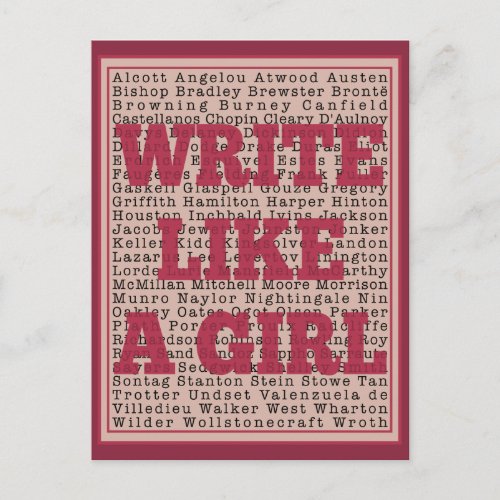 Write Like a Girl Lipstick Postcard