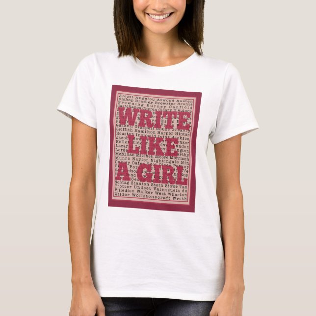Write Like a Girl Lipstick T-Shirt (Front)