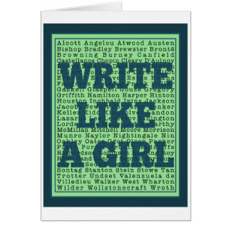 Write Like a Girl Peacock Cards