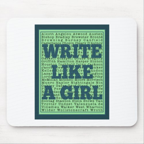 Write Like a Girl Peacock Mouse Pad