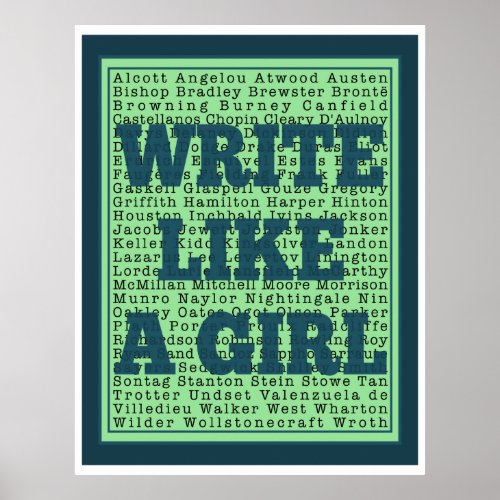 Write Like a Girl Peacock Print