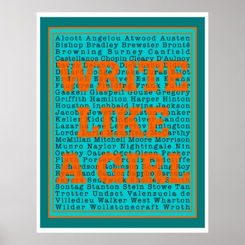 Write Like a Girl Teal Print