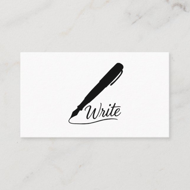 Write logo antique fountain pen writer screenplay  business card (Front)