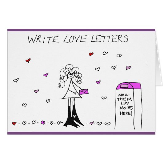 Write Love Letters Crazyhair Card (Front Horizontal)