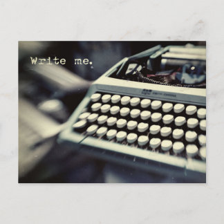 Write me, vintage Typewriter Postcard
