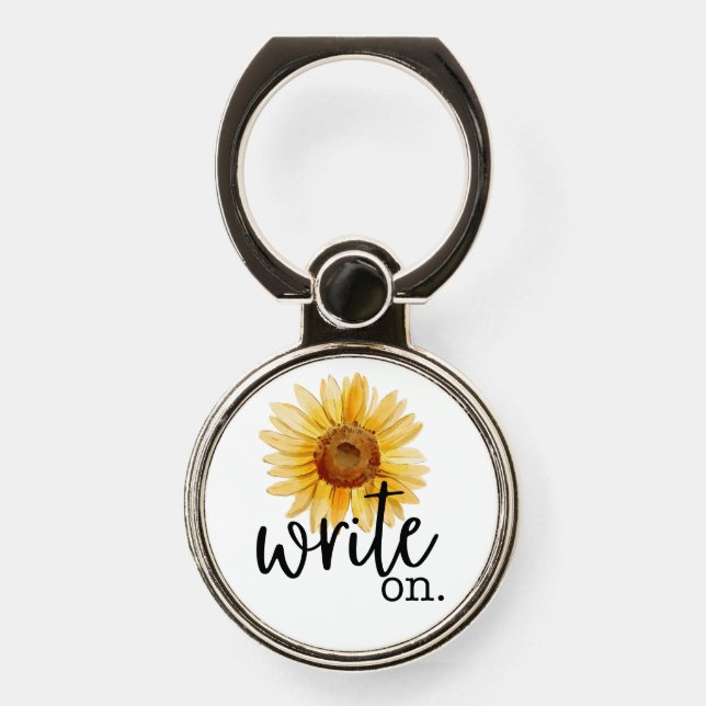 Write On (with Sunflower) Phone Ring Stand (Front)