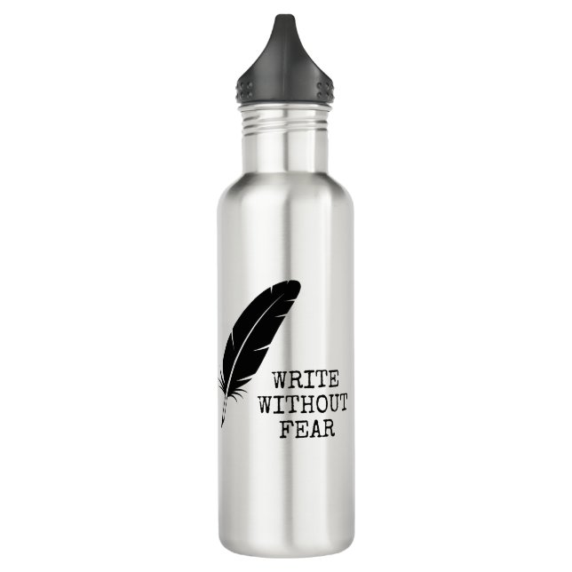 Write Without Fear Edit Without Mercy Writers Stainless Steel Water Bottle (Left)