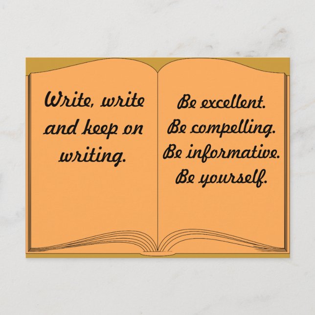 Write, Write and Keep On Writing Postcard (Front)
