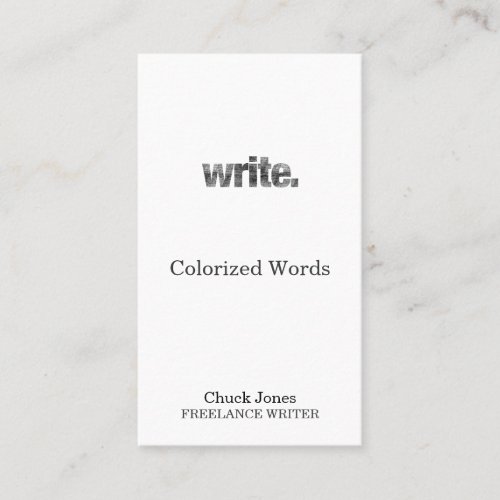 Write: Writer, Freelance Writer, Author Business Card