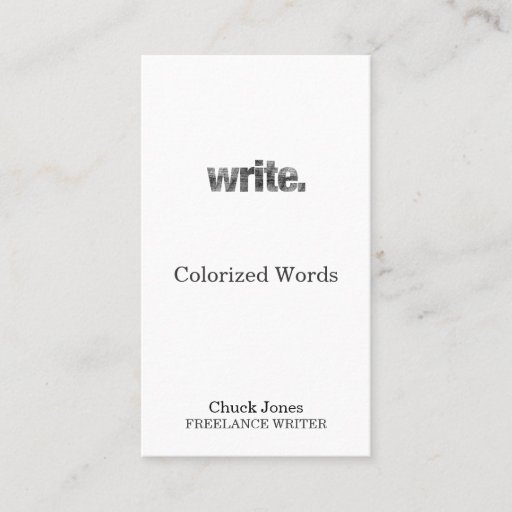 Customizable Write: Writer, Freelance Writer, Author Business Card