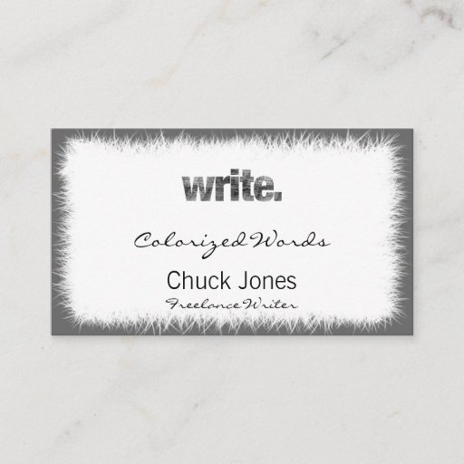 Customizable Write: Writer, Freelance Writer, Author Business Card Templates