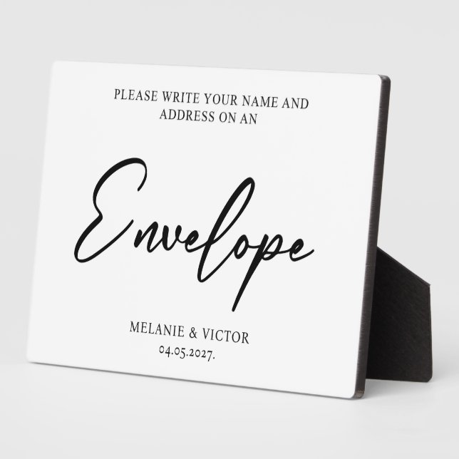 Write your Address on Envelope Wedding Sign  Plaque (Side)