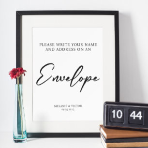 Write your Address on Envelope Wedding Sign Poster