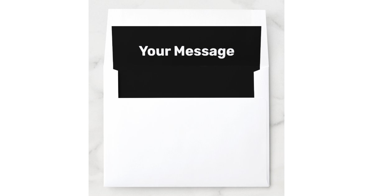 Write Your Message Black and White Text Template Envelope Liner | Zazzle
