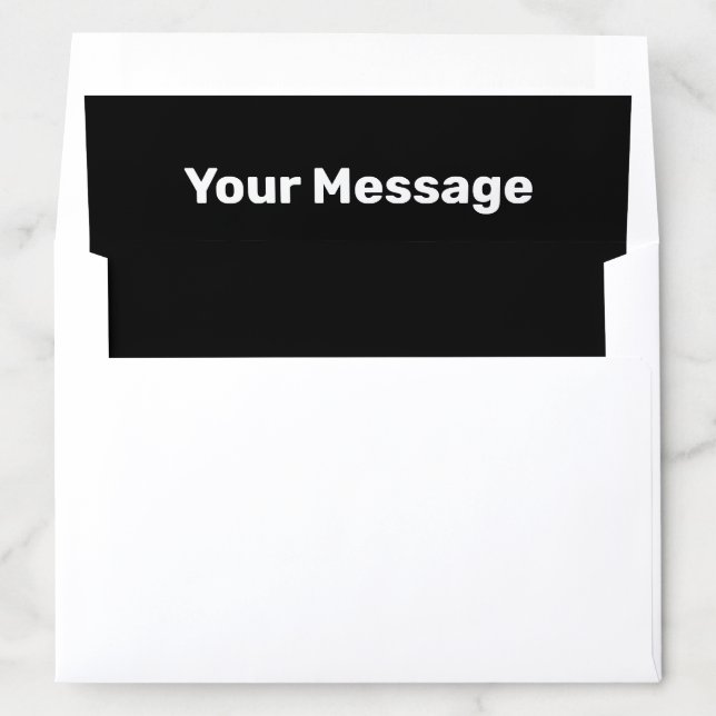 Write Your Message Black and White Text Template Envelope Liner (In Envelope)