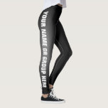 Write Your Name Black Fade Custom Leggings Vers 2<br><div class="desc">Sports Club, Yoga Class, Running Group, you name it. Well, yes, you name it. Use the "Personalize this template" feature to change the text. Click on "details" This design is version 2 with the text orientated differently on each leg to face forwards. Version 1 is also available in my store....</div>
