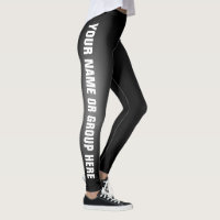 Write Your Name Black Fade Custom Leggings Vers 2