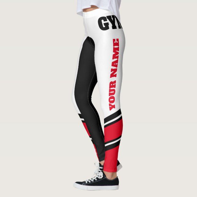 Write Your Name Black/White/Red Leggings (Left)