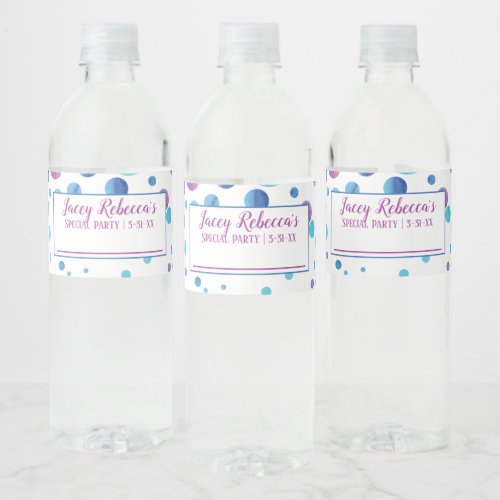 Write Your Name Blue Pink Polka Dots Labels