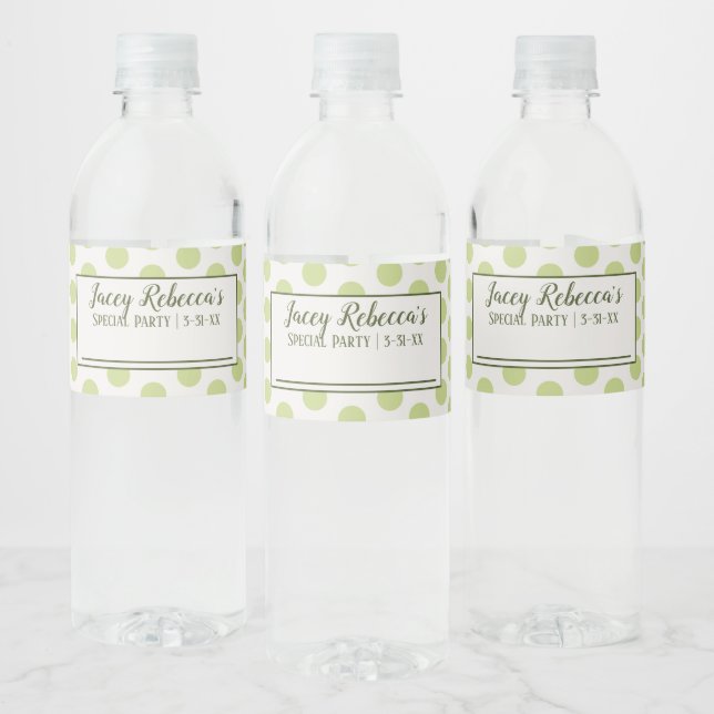 Write Your Name Green Water Bottle Labels (Bottles)