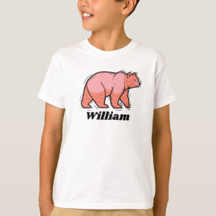 Write your name on this pink Bear Pop Art T-Shirt
