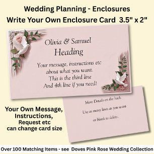 Write Your Own Enclosure Card, Pink Roses & Doves Card