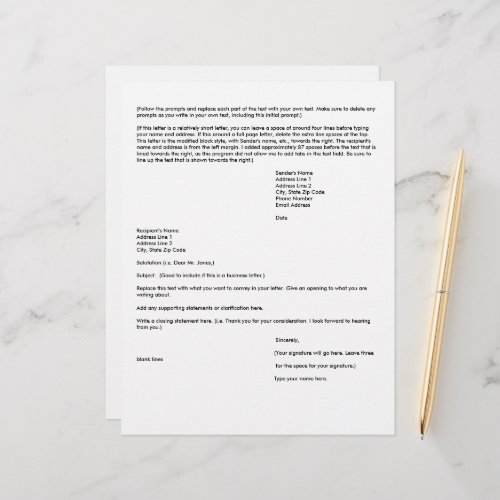 Write your own letter letterhead template 