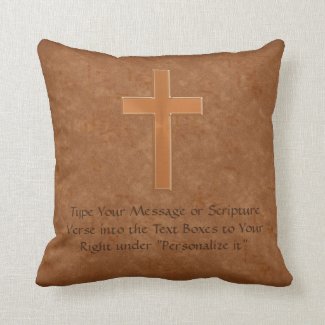 Write YOUR SCRIPTURE VERSE Cross Christian Pillows Pillow