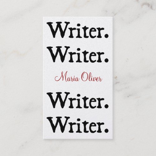 Writer 4-Stack Black White Business Cards