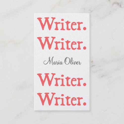 Writer 4-Stack Salmon White Business Card Templates