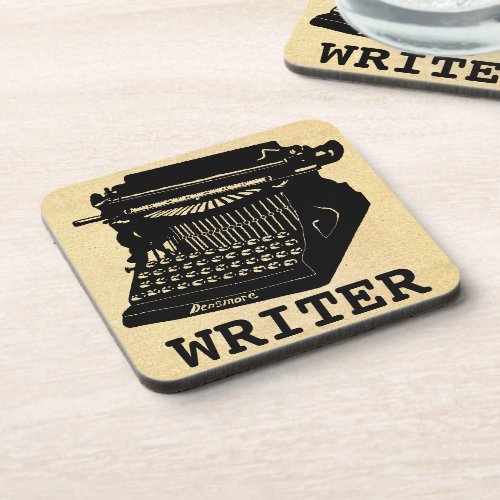 Writer Antique Typewriter Beverage Coaster