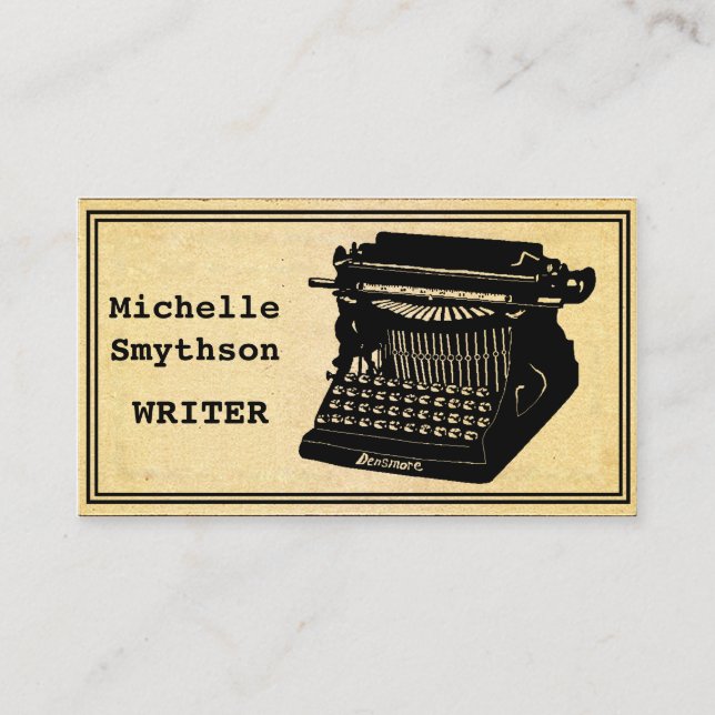 Writer Antique Typewriter Business Card (Front)