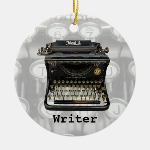 Writer Antique Typewriter Design Ceramic Ornament