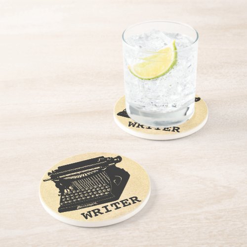 Writer Antique Typewriter Drink Coaster