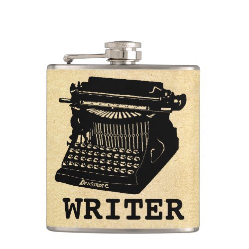 Writer Antique Typewriter Hip Flask