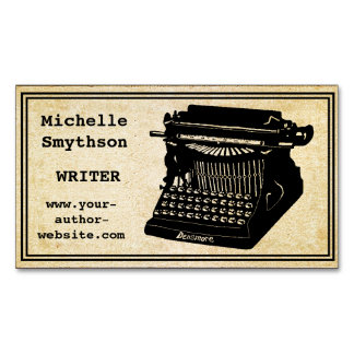 Writer Antique Typewriter Name and Website Business Card Magnet