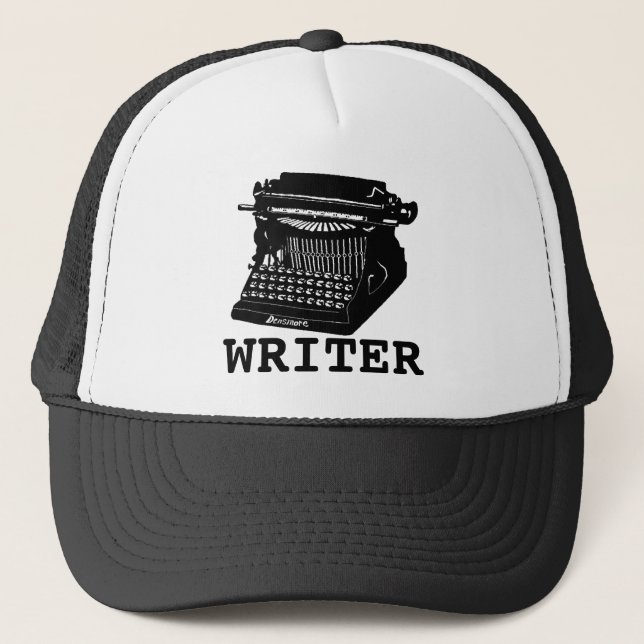Writer Antique Typewriter Trucker Hat (Front)