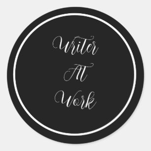 Writer At Work Classic Round Sticker