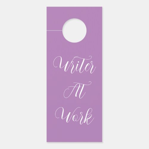 Writer At Work Purple Door Hanger