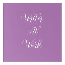 Writer At Work Purple Puzzle Acrylic Print