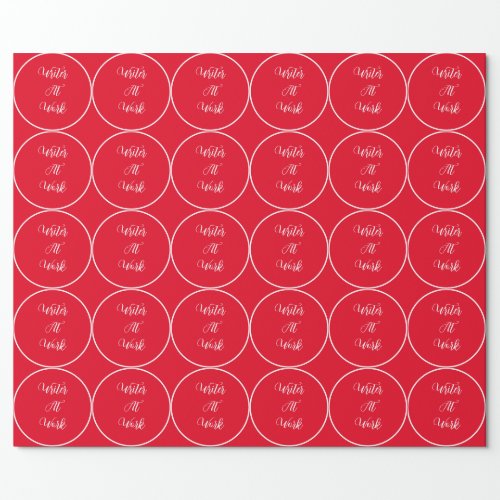 Writer At Work Red  Wrapping Paper