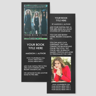Writer Author Book Cover | Author Photo Back Bookmarks