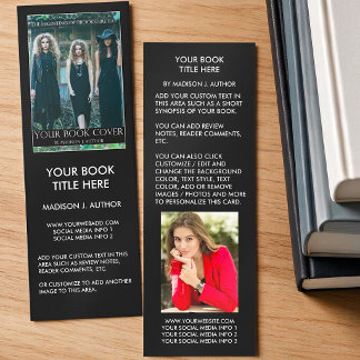 Writer Author Book Cover | Author Photo Back Bookmarks