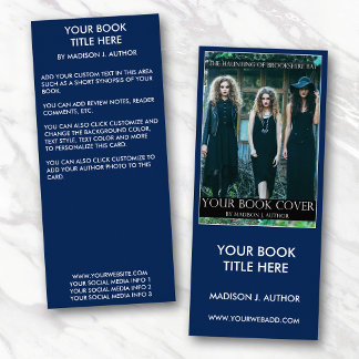 Writer Author Book Cover Blue Large Bookmark or Rack Card