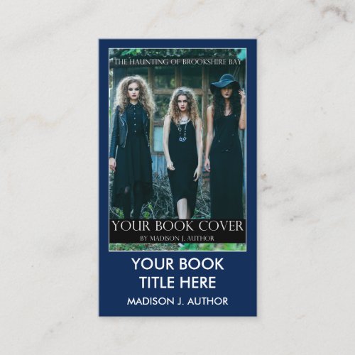 Writer Author Book Cover Blue or Pick Color Business Card