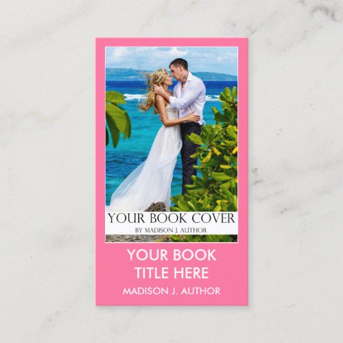 Writer Author Book Cover Pink or Pick Color Business Card