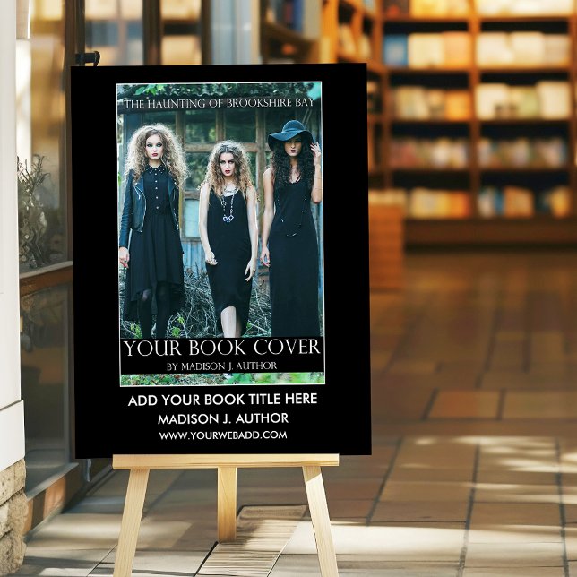 Writer Author Book Cover Promotion Foam Board (Customize to change text size, text style or color of front and back.)