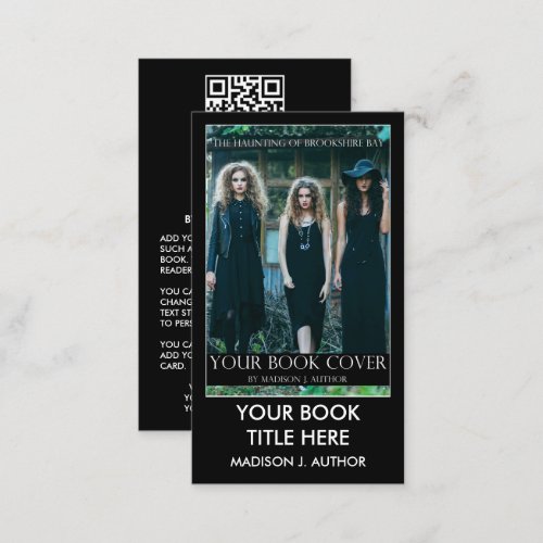 Writer Author Book Cover Promotion QR Business Card