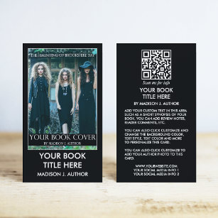 Writer Author Book Cover Promotion QR Business Card